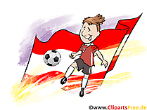 Fahne Österreich im Hintergrund Sport Fussball Clipart