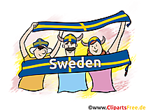 Schweedische Sportfans Clipart-Bilder kostenlos