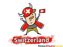 Cartoon Illustration Fussball Schweiz