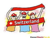 Schweizerische Sportfans, Sportzuschauer Clipart