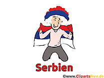 Serbischer Fussballfan Clipart