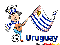 Uruguay-Flagge und Cartoonmensch Clipart