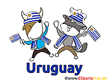 Uruguay Fussballfans Cliparts