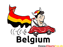 Fussball Fan fährt Auto EM und WM Clipart