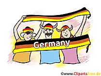 Deutsche Fussballfans EM WM Meisterschaft Clipart, Bild, Grafik