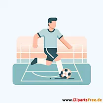 Deutscher Fussballspieler auf dem Fußballspielfeld Clipart - Bilder zum Thema Fußball