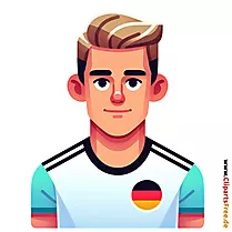 Deutscher Fussballspieler in Fußballtrikot Clipart - kostenlose Fußballbilder