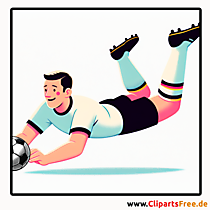 Deutscher Fussballspieler macht Schwalbe Clipart - Bilder zum Thema Fußball