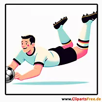 Deutscher Fussballspieler macht Schwalbe Clipart - Bilder zum Thema Fußball