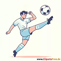 Deutscher Fussballspieler schießt den Ball über den Kopf Clipart - Bilder zum Thema Fußball