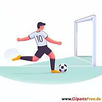 Deutscher Fussballspieler schießt Ecke Clipart - Bilder zum Thema Fußball
