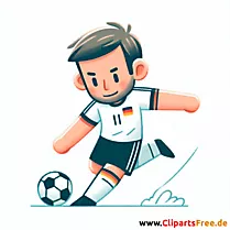 Deutscher Fussballspieler schießt Freistoß Clipart - Fußballbilder kostenlos