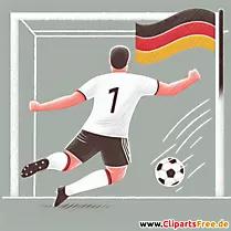 Deutscher Fussballspieler schießt Tor Clipart - Fußballbilder kostenlos
