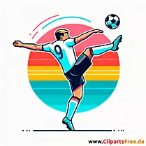 Deutscher Spieler schießt den Ball über den Kopf Clipart - Bilder zum Thema Fußball