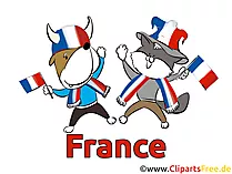 Französische Fussballfans Clipart-Grafik kostenlos