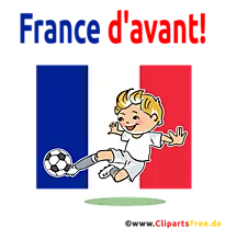 Fussballstürmer schiesst ein Tor - Frankreich Clipart
