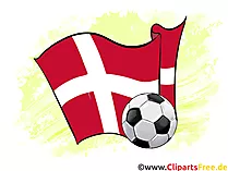 Dänemark Flagge und Fussball
