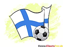 Finnland Flagge und Fussball
