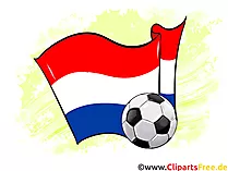 Niederlande Fahne mit Ball - Fussball Cliparts