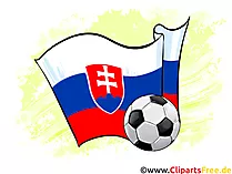 Slowakei Fußball Ball mit Fahne im Hintergrund Clipart-Illustration