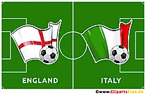 Fußballspiel England - Italien