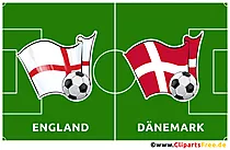 Fußballspiel England - Dänemark