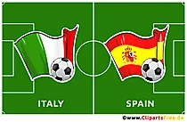 Fußballspiel Italien - Spanien