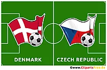 Fußballspiel Dänemark - Tschechische Republik
