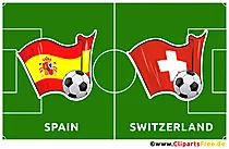 Fußballspiel Spanien - Schweiz