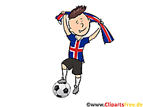 Kind spielt Fussball Island Bild, Clipart