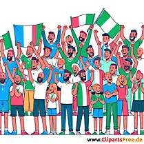 Italienische Fußballfans Clipart - kostenlose Fußballbilder