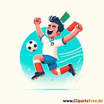 Italienischer Fussballspieler freut sich Clipart - kostenlose Fußballbilder