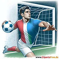 Italienischer Fussballspieler macht Einwurf Clipart - Bilder zum Thema Fußball