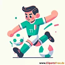 Italienischer Fussballspieler macht Pass Clipart - Bilder zum Thema Fußball