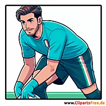 Italienischer Fussballspieler macht Training Clipart - kostenlose Fußballbilder
