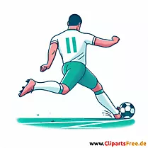 Italienischer Fussballspieler schießt Ecke Clipart - Bilder zum Thema Fußball
