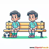 Italienischer Fussballspieler sitzt auf der Bank Clipart - kostenlose Fußballbilder