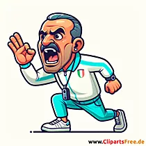 Italienischer Fußballtrainer schreit Clipart - kostenlose Fußballbilder