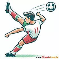Italienischer Spieler schießt den Ball über den Kopf Clipart - Fußballbilder kostenlos