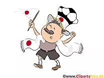 Japanischer Fussballfan Bild, Clipart, Cartoon
