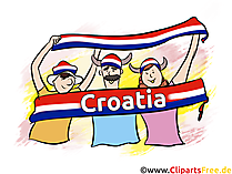 Kroatische Fussballfans Clipart-Bilder kostenlos