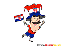 Kroatischer Fussballfan Clipart-Bilder kostenlos