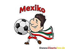 Fussballfan mit Fussballschal und Ball Clipart-Bild