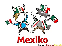 Mexikanische Sportfans mit Flaggen Bild