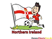 Laufender Fussballspieler Nordirland Clipart-Grafik