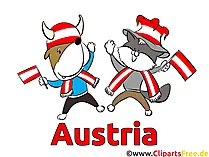 Österreichische Fans Bild Fussball zu EM und WM