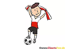 Cartoon-Bild Fussball polnischer Fussballspieler