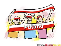 Polnische  Fussballfans Fussball EM und WM Bilder