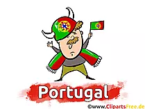 Portugiesischer Sportfan Fussballfan Grafik, Bild, Illustration gratis