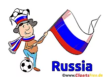 Cartoon Illustration Fussball Russland